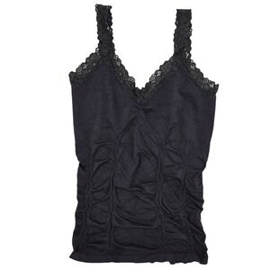 Alfani‎ Lace Trim Cami Tank Top Romantic Coquette Y2K Layering Black M